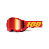 Maschera da motocross 100% Accuri 2 rossa con lente a specchio rossa, protezione e stile per gli app.
