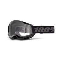 Maschera da motocross 100% Strata 2 Black con lente trasparente, protezione e stile per gli appassio.