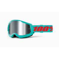 Maschera da motocross 100% Strata 2 Maupiti con lente a specchio argento, ideale per protezione e st.