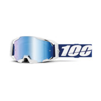 Maschera da moto con lente a specchio blu, protezione e stile.