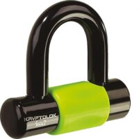 Catenaccio KryptoLok Giallo, sicurezza moto con blocco disco robusto e visibile.