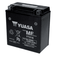 Batteria moto Yuasa YTX16 12V 14Ah, sigillata e attivata, ideale per veicoli a motore.