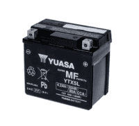 Batteria moto Yuasa YTX5L 12V 4Ah, sigillata e attivata, ideale per veicoli a due ruote.