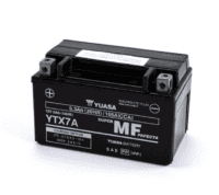 Batteria moto Yuasa YTX7A 12V-6AH, sigillata e attivata, ideale per veicoli a motore.